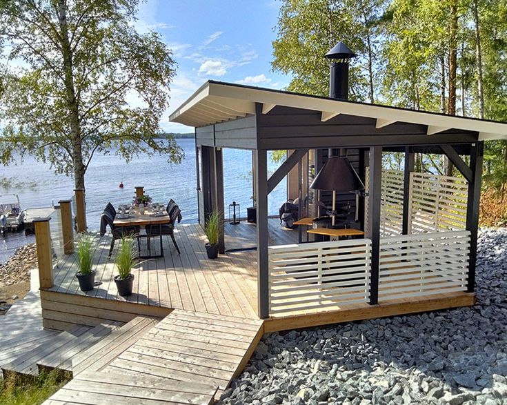 Деревянная беседка с закрытой и открытой зоной #2